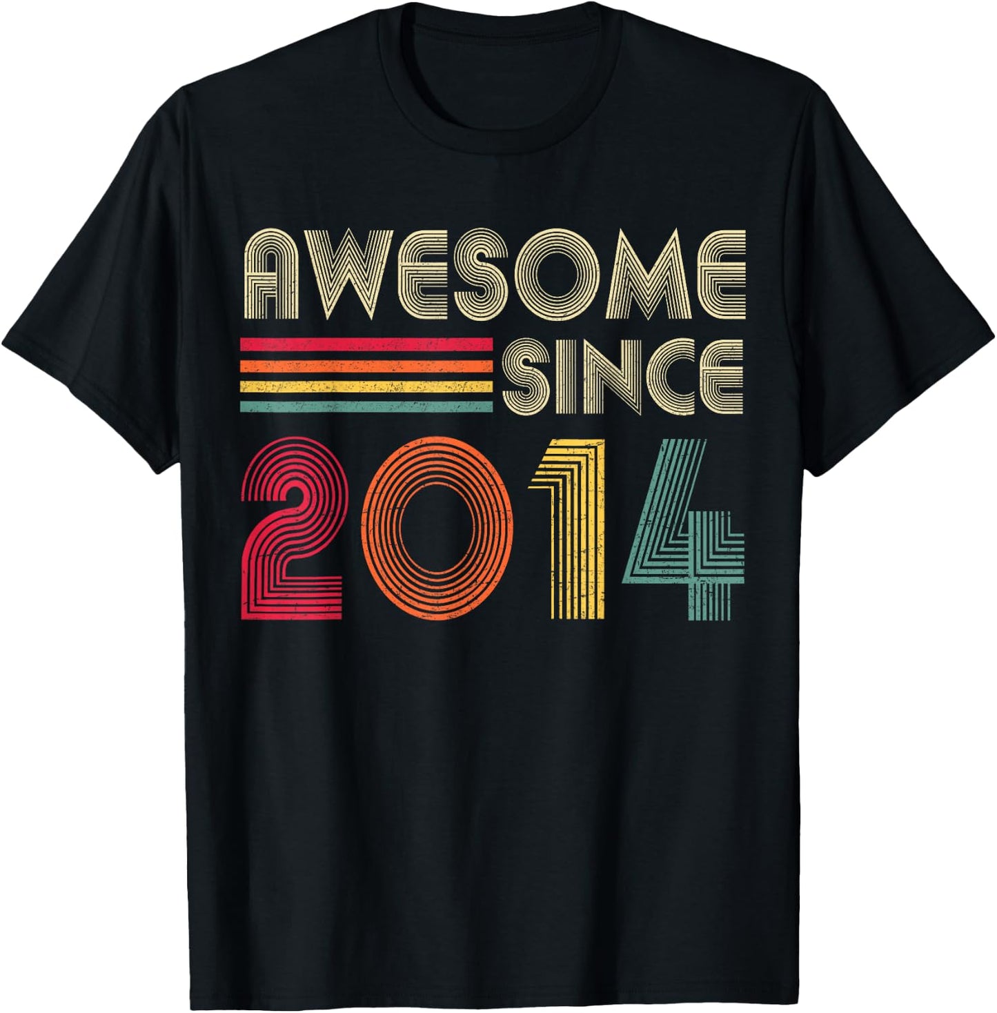 Awesome Since 2014 8th Birthday Retro T-Shirt - T-Shirt | Black