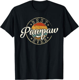 Best Pawpaw Ever Vintage Stamp Fathers Day Grandpa to Be T-Shirt - T-Shirt | Black
