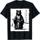 Stepdad Bear Samurai Ninja Japanese Ukiyo-e Warrior T-Shirt - T-Shirt | Black