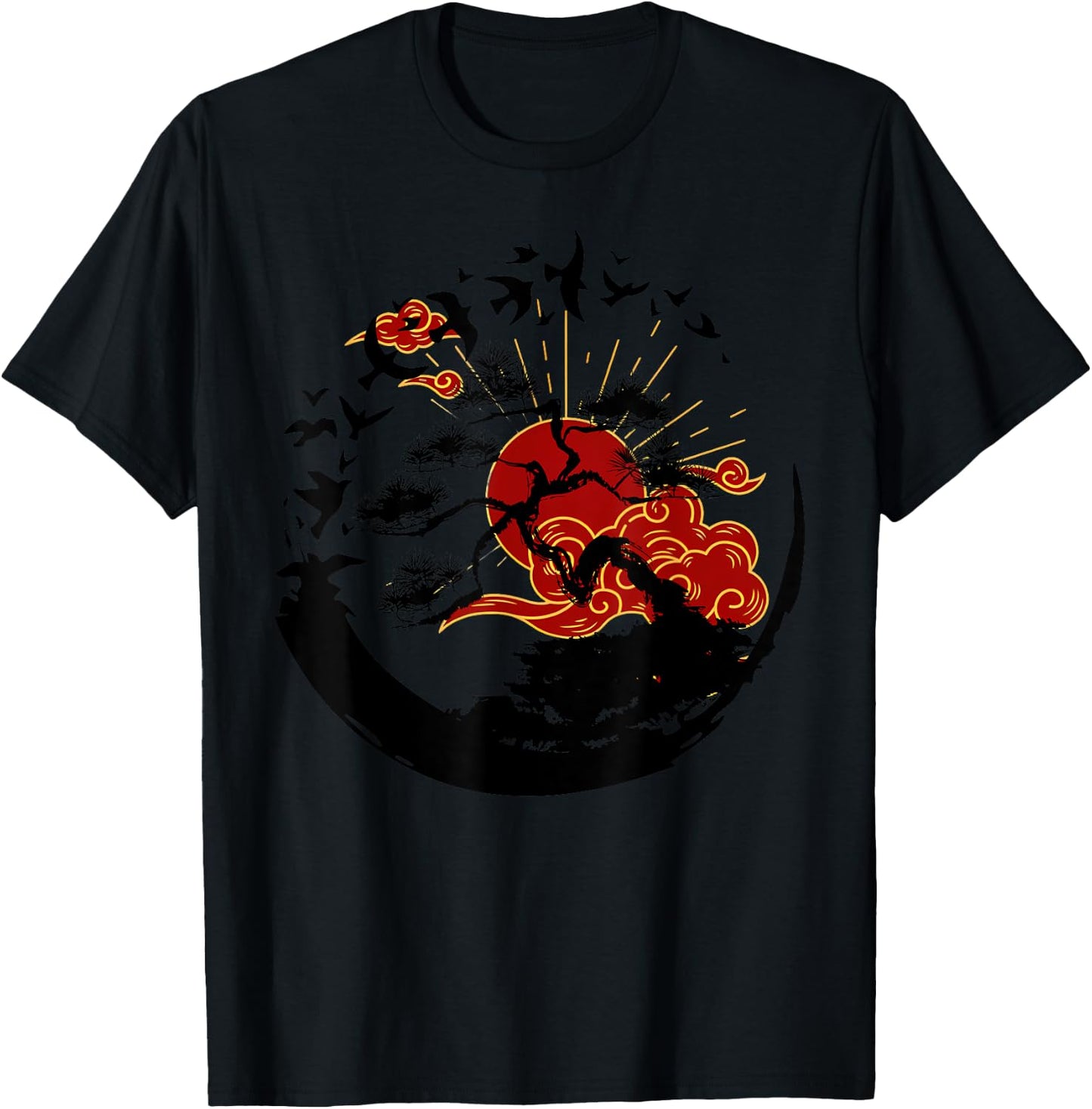 Japanese Zen Enso Mythcial Bonsai Tree Martial Art Gardening T-Shirt - T-Shirt | Black