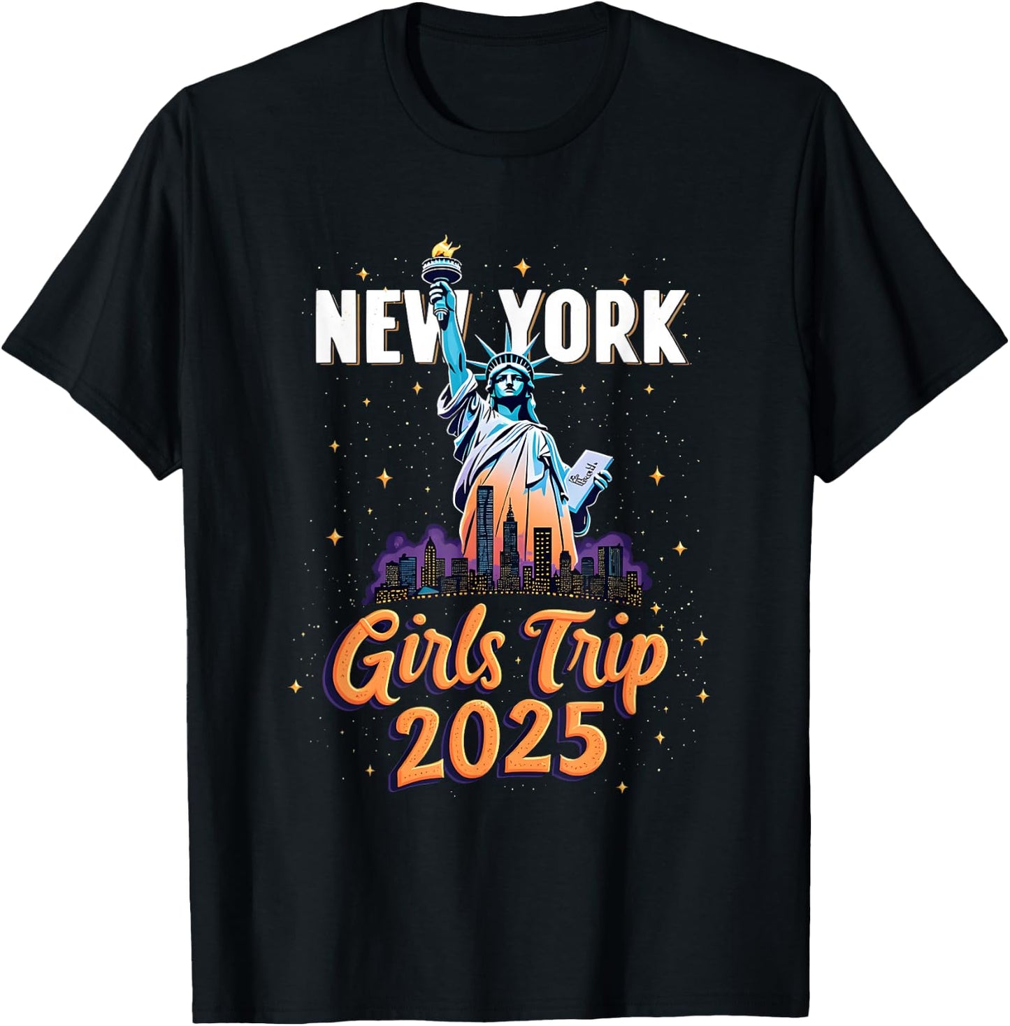 New York Trip 2025 New York Girls Trip 2025 Adventure Design T-Shirt - T-Shirt | Black