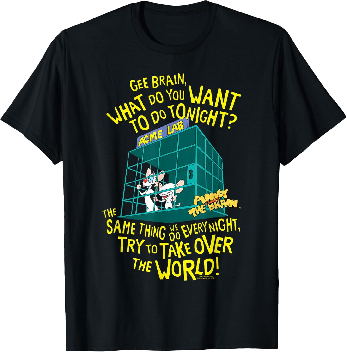 Pinky and The Brain What to Do Tonight? T-Shirt - T-Shirt | Black