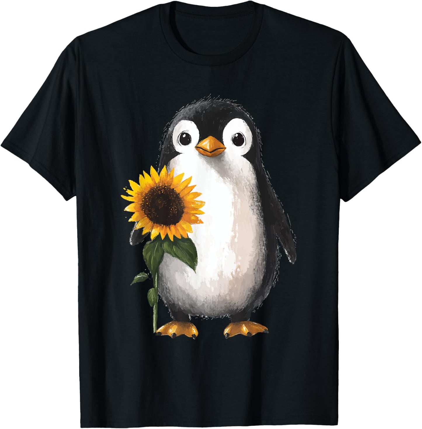 Penguin Sunflower T-Shirt - T-Shirt | Black