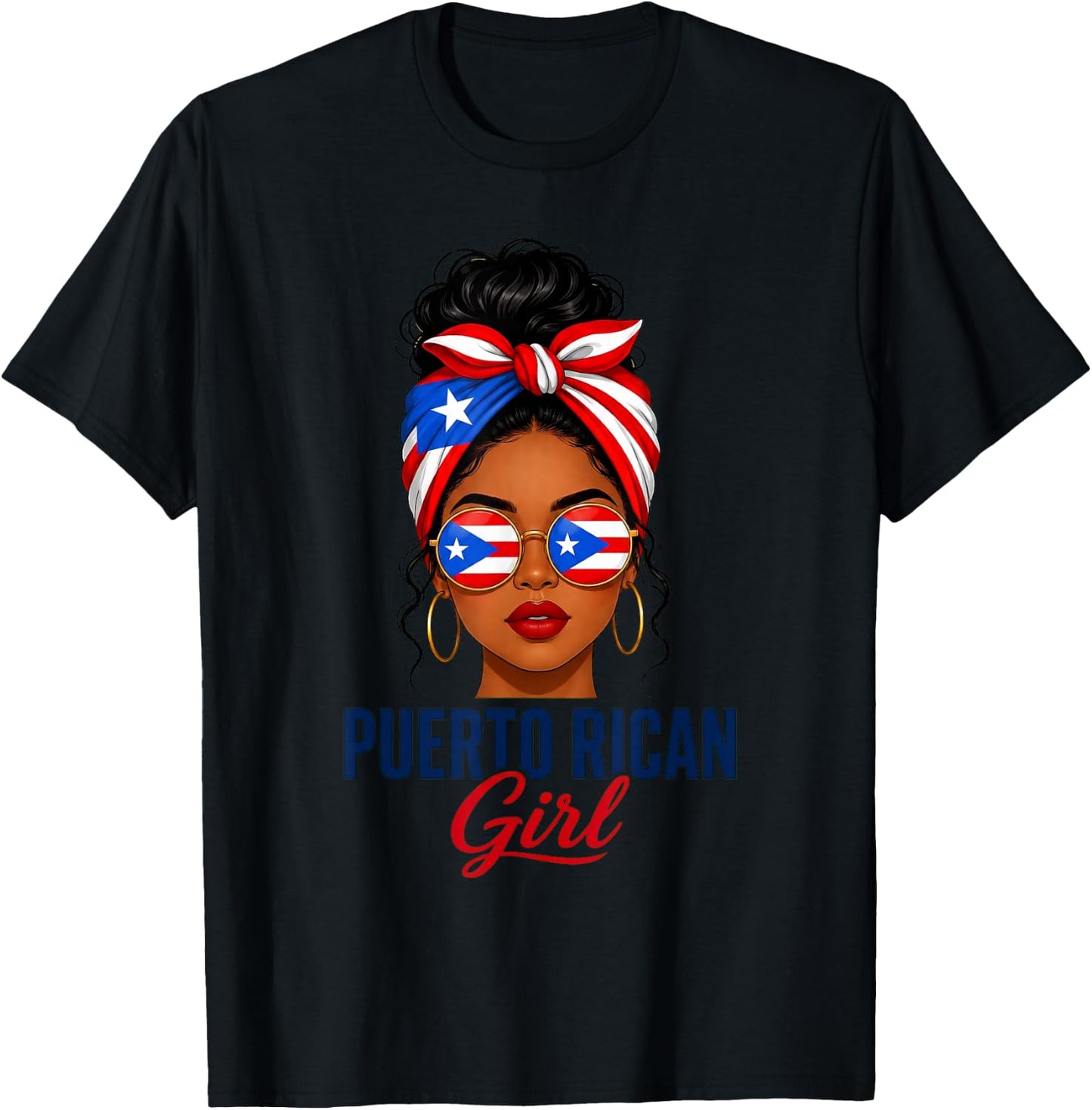 Puerto Rican Girl Puerto Rico Flag Pride Roots T-Shirt - T-Shirt | Black