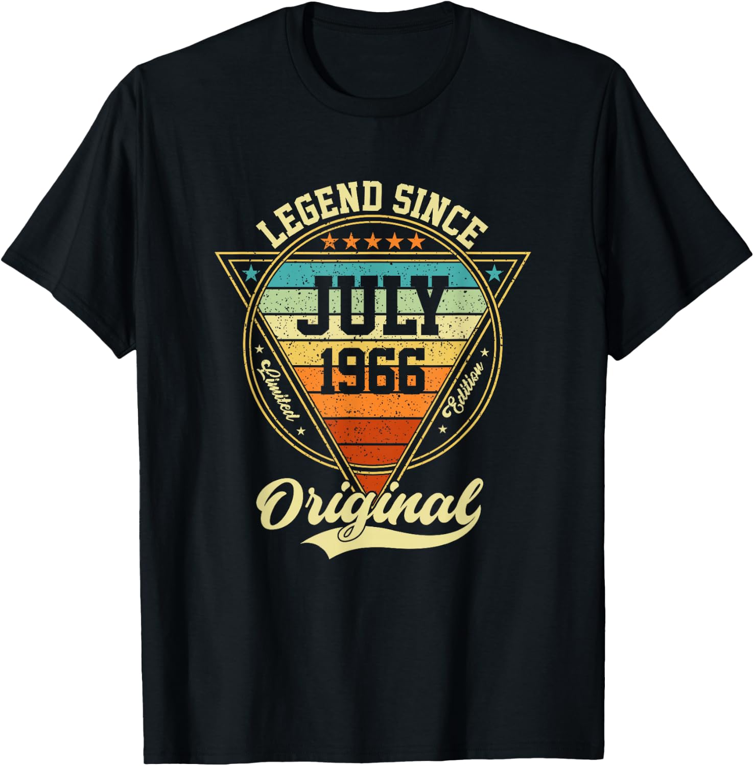 Vintage 60th Birthday Legend Since July 1966 T-Shirt - T-Shirt | Black