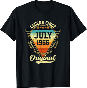 Vintage 60th Birthday Legend Since July 1966 T-Shirt - T-Shirt | Black