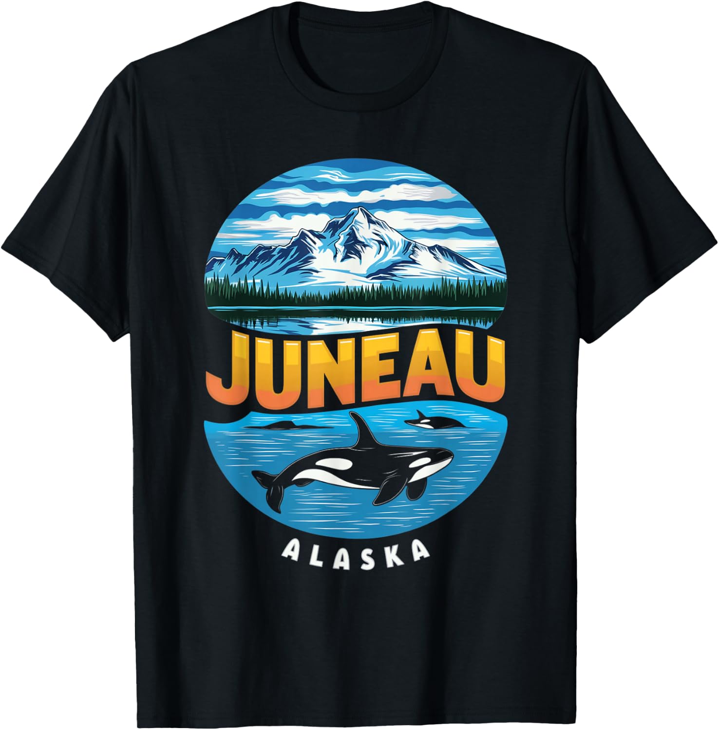 Juneau Alaska Glacier Majesty T-Shirt - T-Shirt | Black