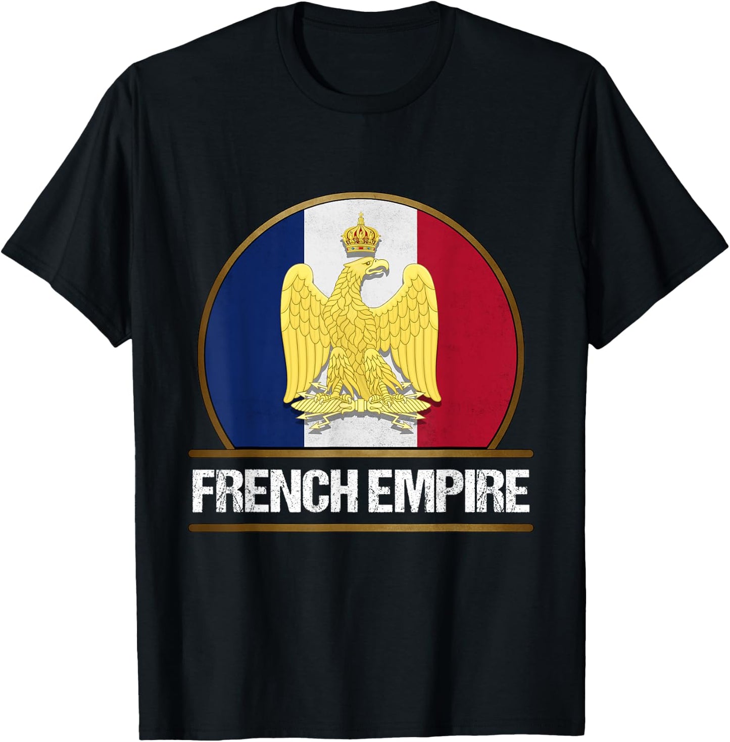 French Empire Flag Napoleon Bonaparte Wars , Black, S T-Shirt - T-Shirt | Black