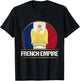 French Empire Flag Napoleon Bonaparte Wars , Black, S T-Shirt - T-Shirt | Black
