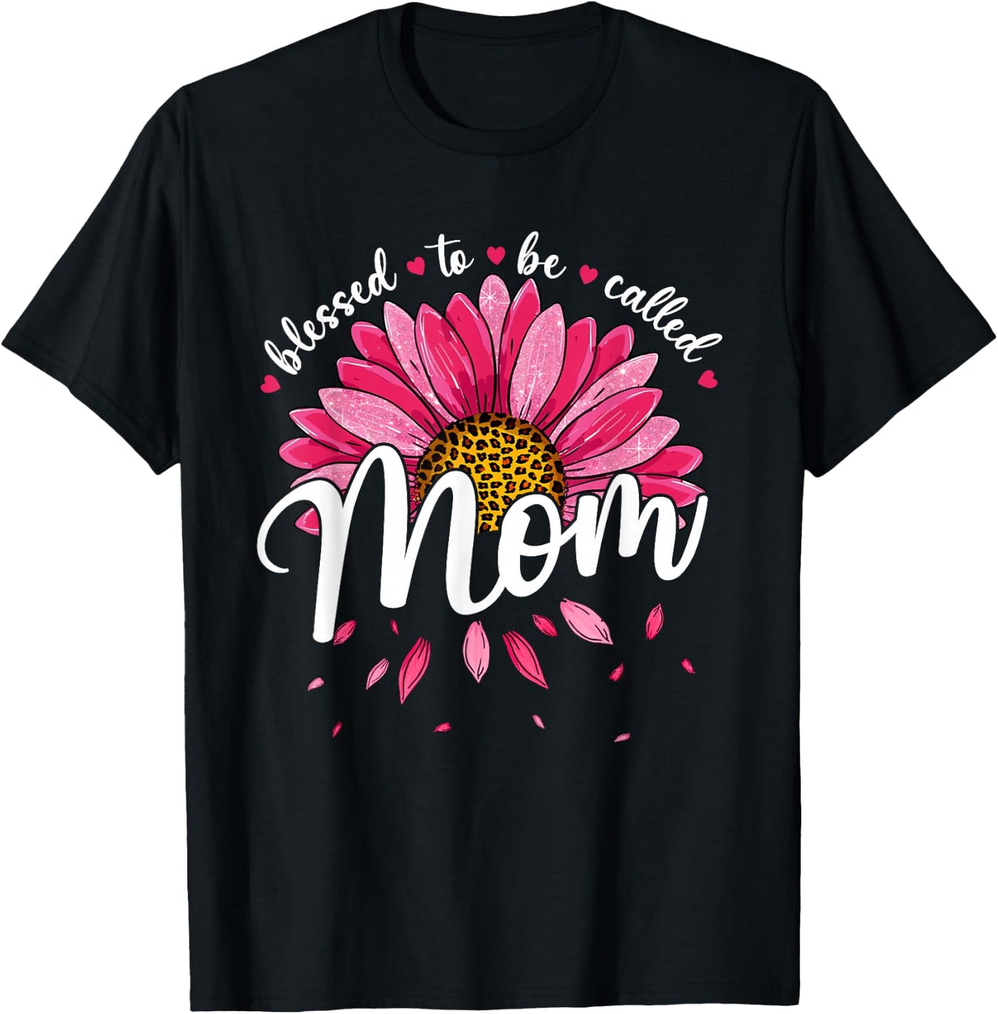Blessed To Be Called Mom Cute Girls Women Mothers Day T-Shirt - T-Shirt | Black