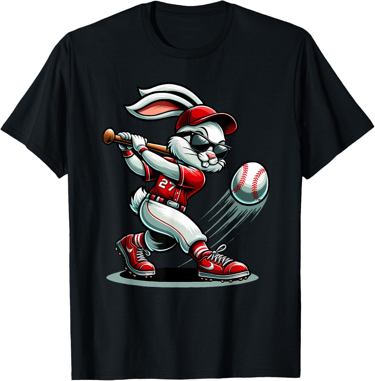 Funny Baseball Bunny Easter Shirts Kids Boys Toddler T-Shirt - T-Shirt | Black
