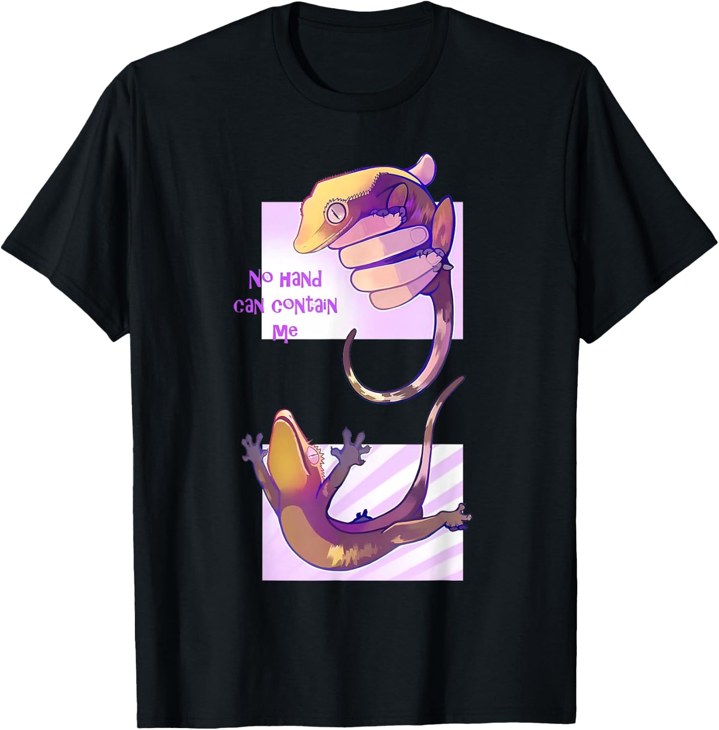 No Hand Can Contain Me Funny Gecko T-Shirt - T-Shirt | Black