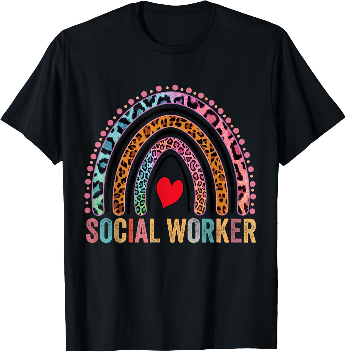 Social Worker Rainbow T-Shirt - T-Shirt | Black