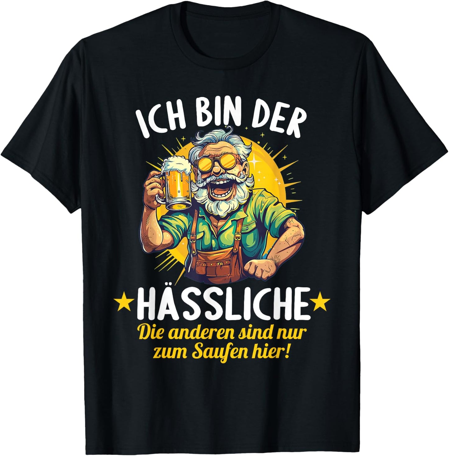 der Hässliche heiratet wir saufen JGA Junggesellenabschied T-Shirt - T-Shirt | Black