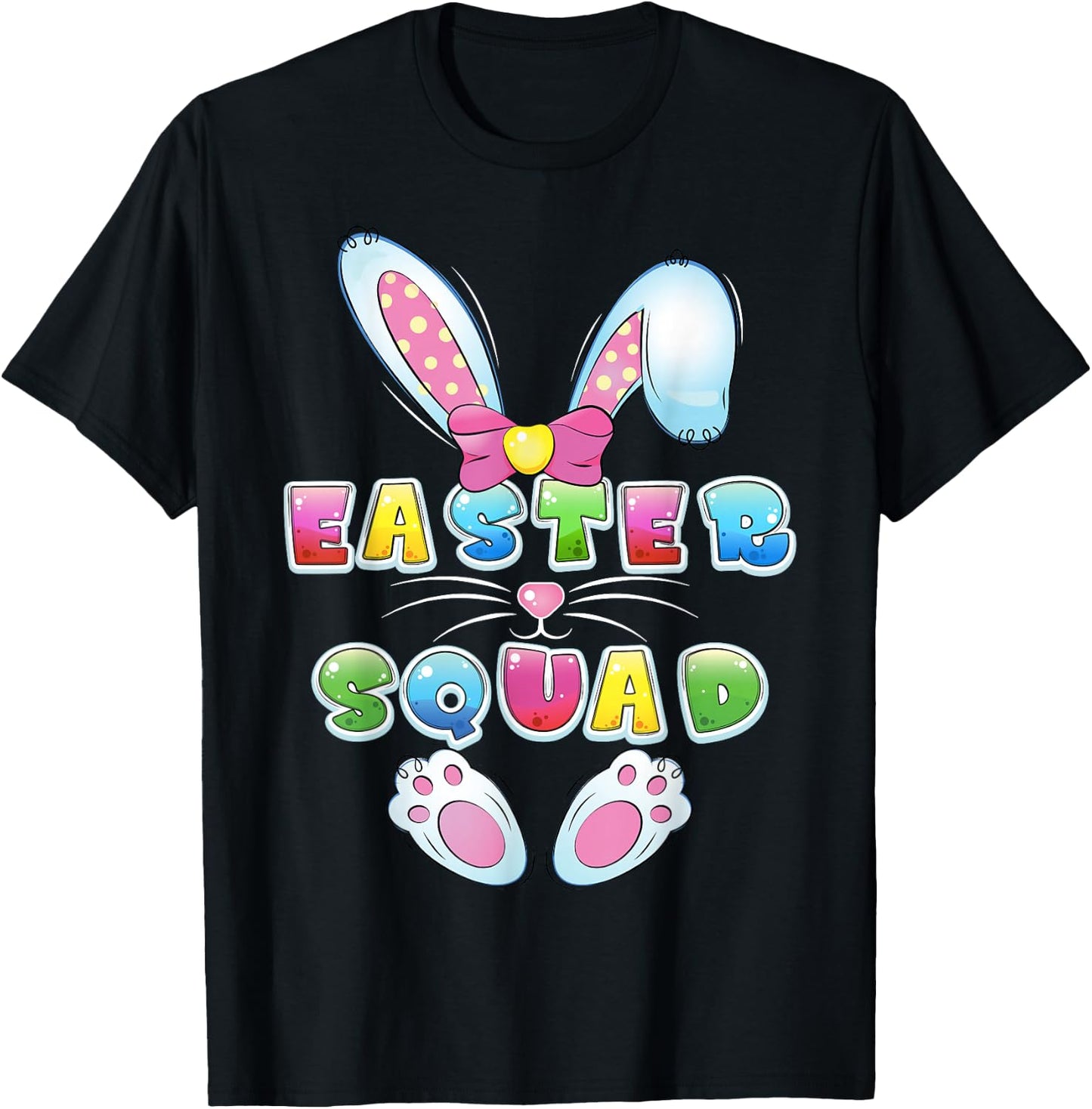 Easter Squad Family Matching Easter Day Bunny Egg Hunt Group T-Shirt - T-Shirt | Black