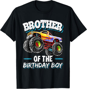 Brother of the Birthday Boy Monster Truck Birthday Great T-Shirt - T-Shirt | Black