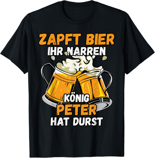 PETER Name Vorname Biertrinker Bier Spruch T-Shirt - T-Shirt | Black