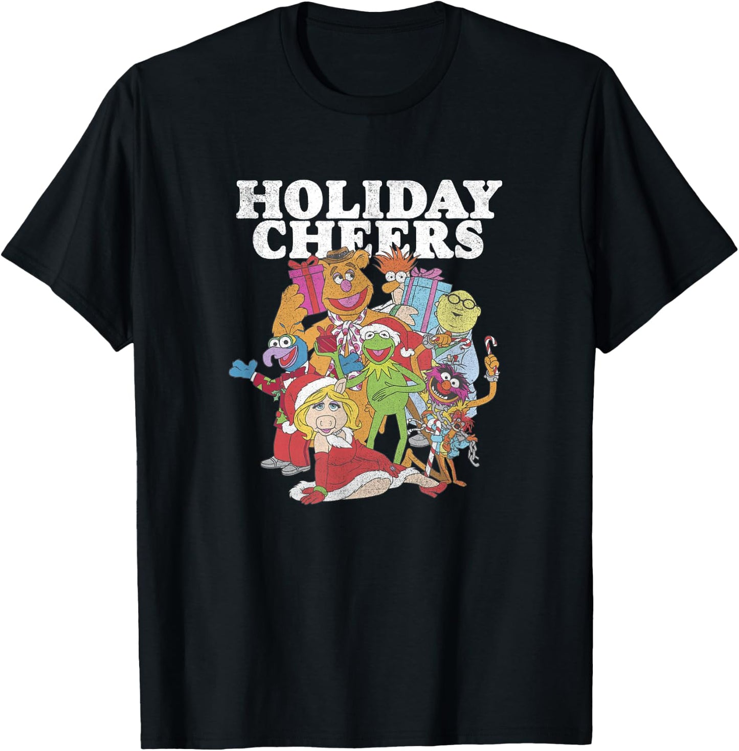 Disney Christmas The Muppets Holiday Cheers T-Shirt - T-Shirt | Black