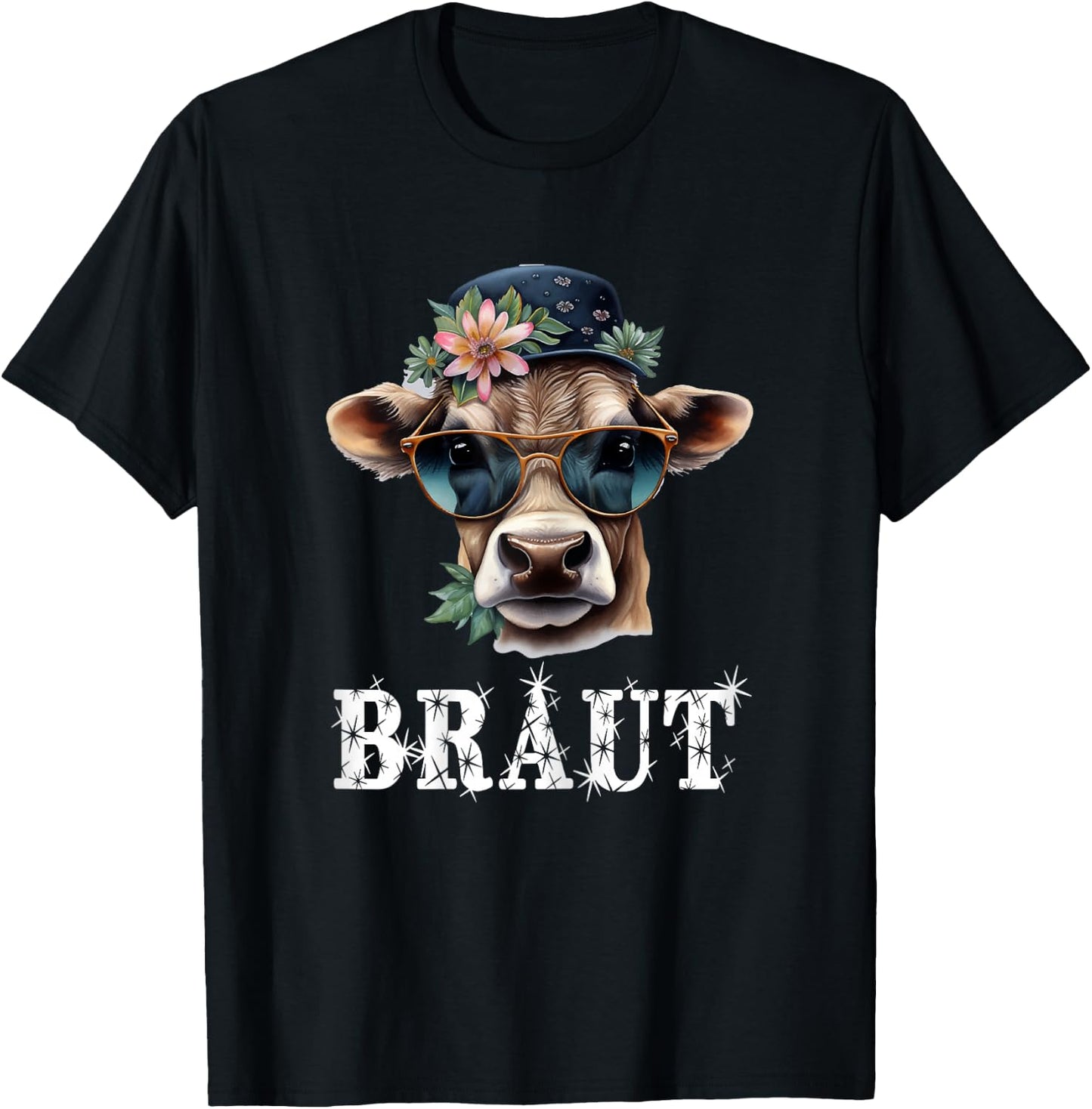 JGA Braut Kuh JGA Junggesellinnenabschied Bauern T-Shirt - T-Shirt | Black
