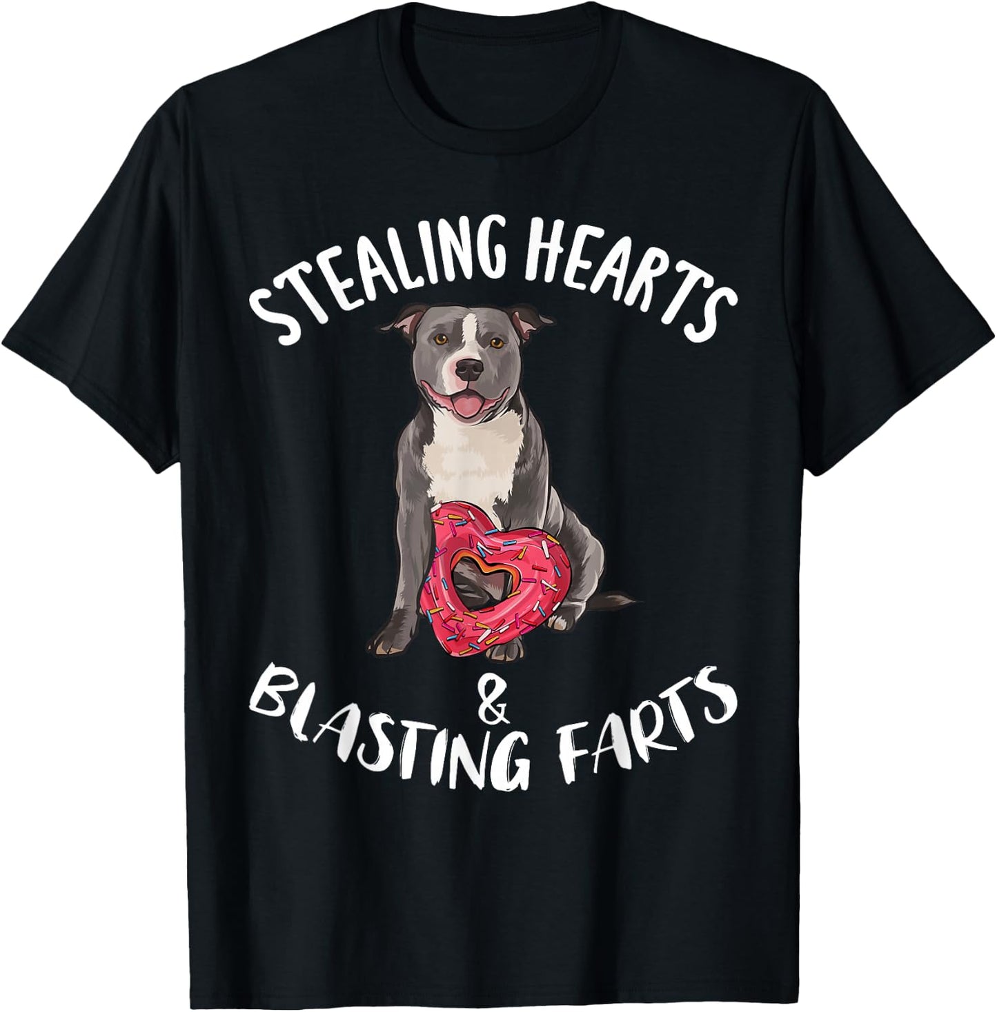 Funny Staffordshire Bull Terrier Steal The Heart T-Shirt - T-Shirt | Black