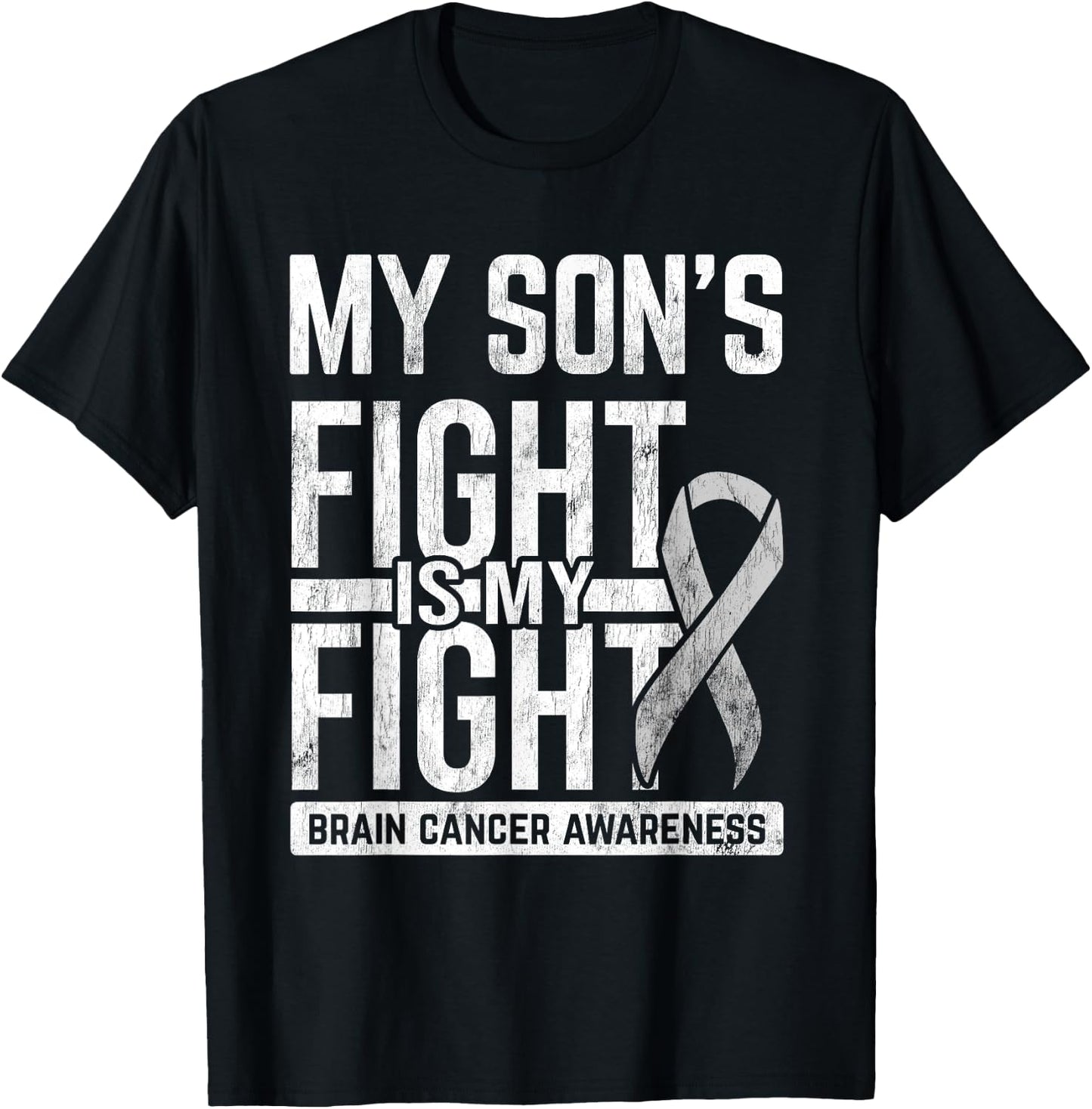My Son's Fight My Fight Brain Cancer Awareness Brain Tumor T-Shirt - T-Shirt | Black