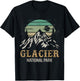 Glacier National Park Merchandise Retro Glacier Souvenirs T-Shirt - T-Shirt | Black