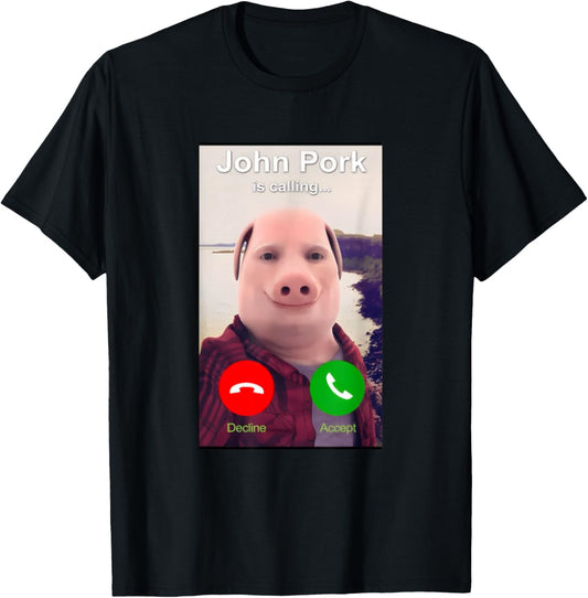 I Love John Pork Funny Genz Meme T-Shirt - T-Shirt | Black