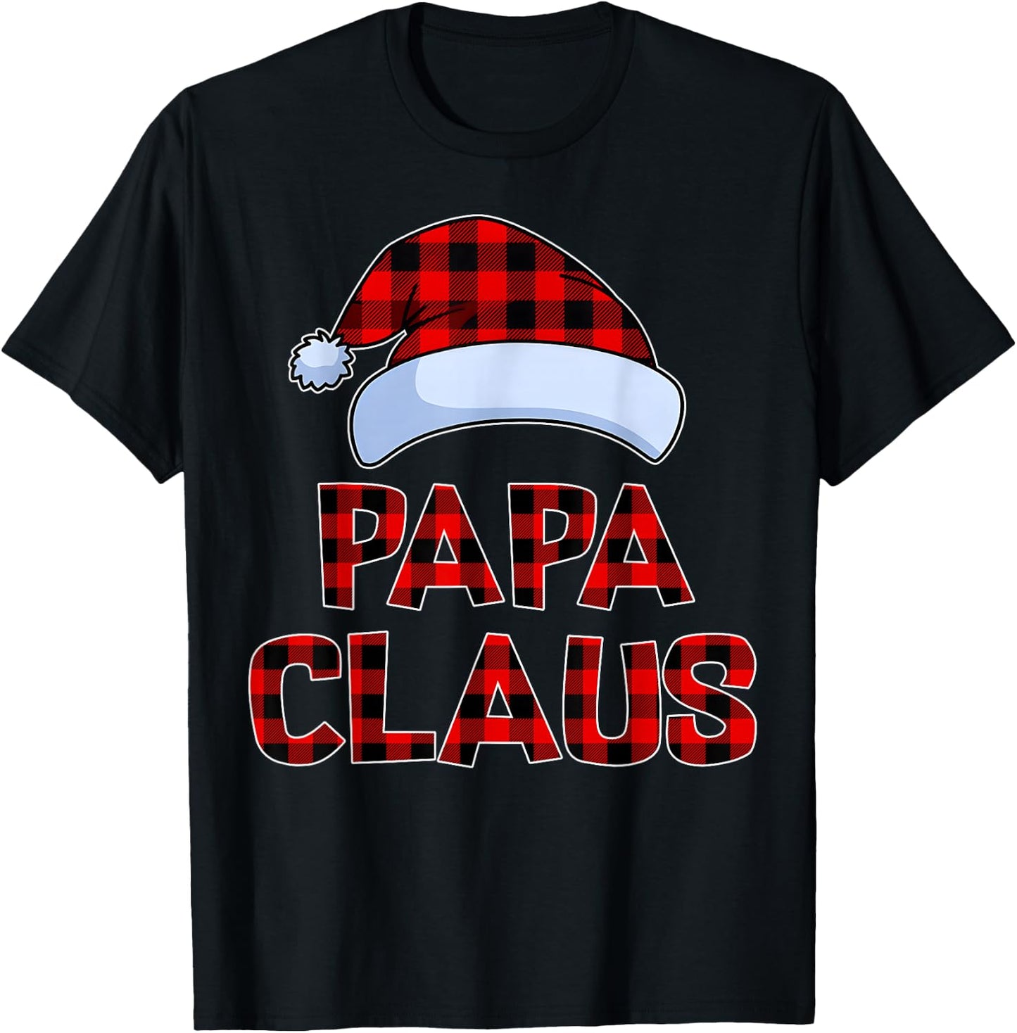 Papa Claus Shirt Christmas Lights Pajama Family Matching T-Shirt - T-Shirt | Black