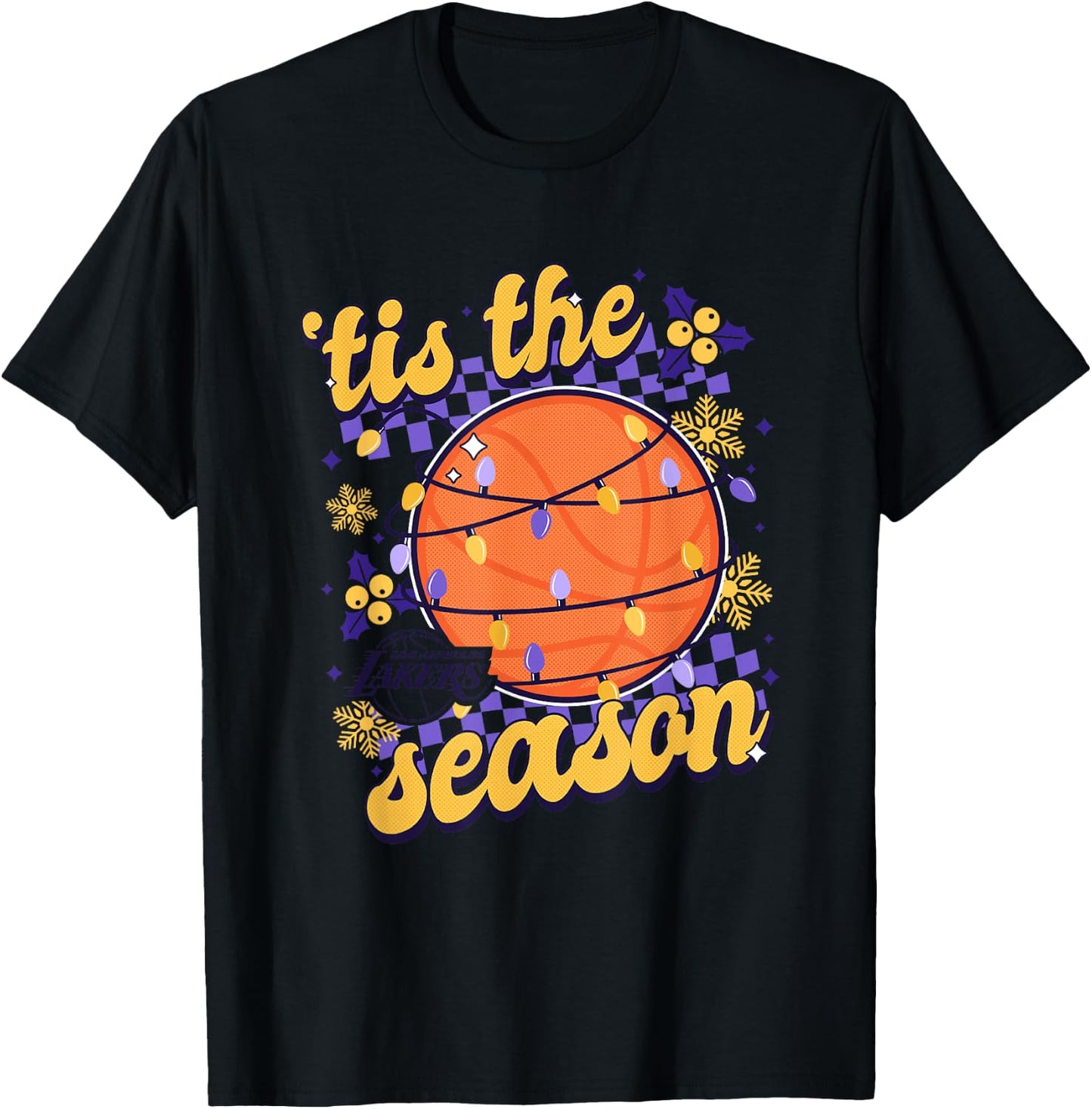 NBA Los Angeles Lakers Christmas Tis The Season T-Shirt - T-Shirt | Black