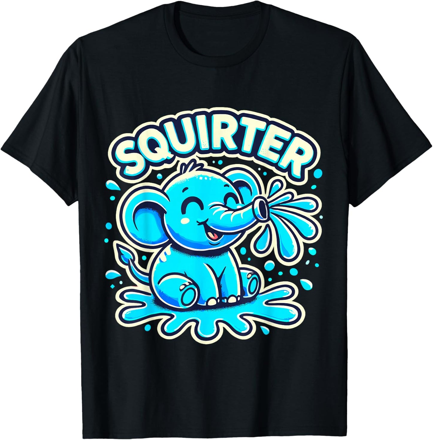 Squirter Elephant Summer T-Shirt - T-Shirt | Black