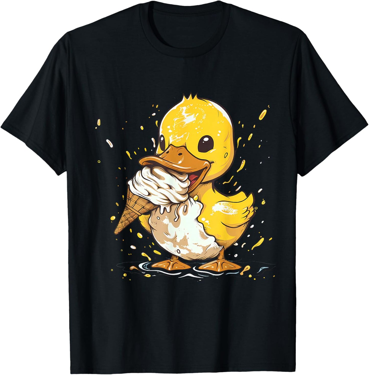Rubber Duck Rubber Duckie Ice Cream Party Ice Cream Lover T-Shirt - T-Shirt | Black