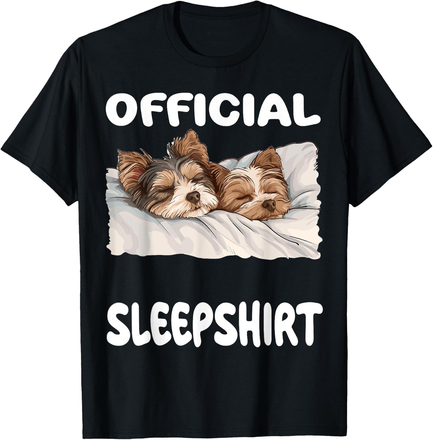 Biewer Terrier Dog Official Sleepshirt Pajamas Nightgown Men Women Girls Kids T-Shirt - T-Shirt | Black