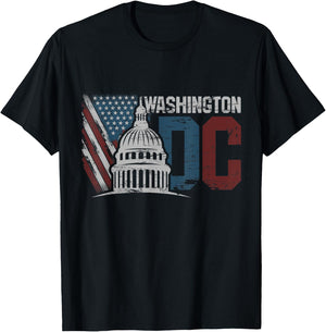 Washington DC Capitol Hill USA Flag Souvenir design T-Shirt - T-Shirt | Black