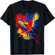 Splash Art Scarlet Macaw Parrot Lover Colorful T-Shirt - T-Shirt | Black