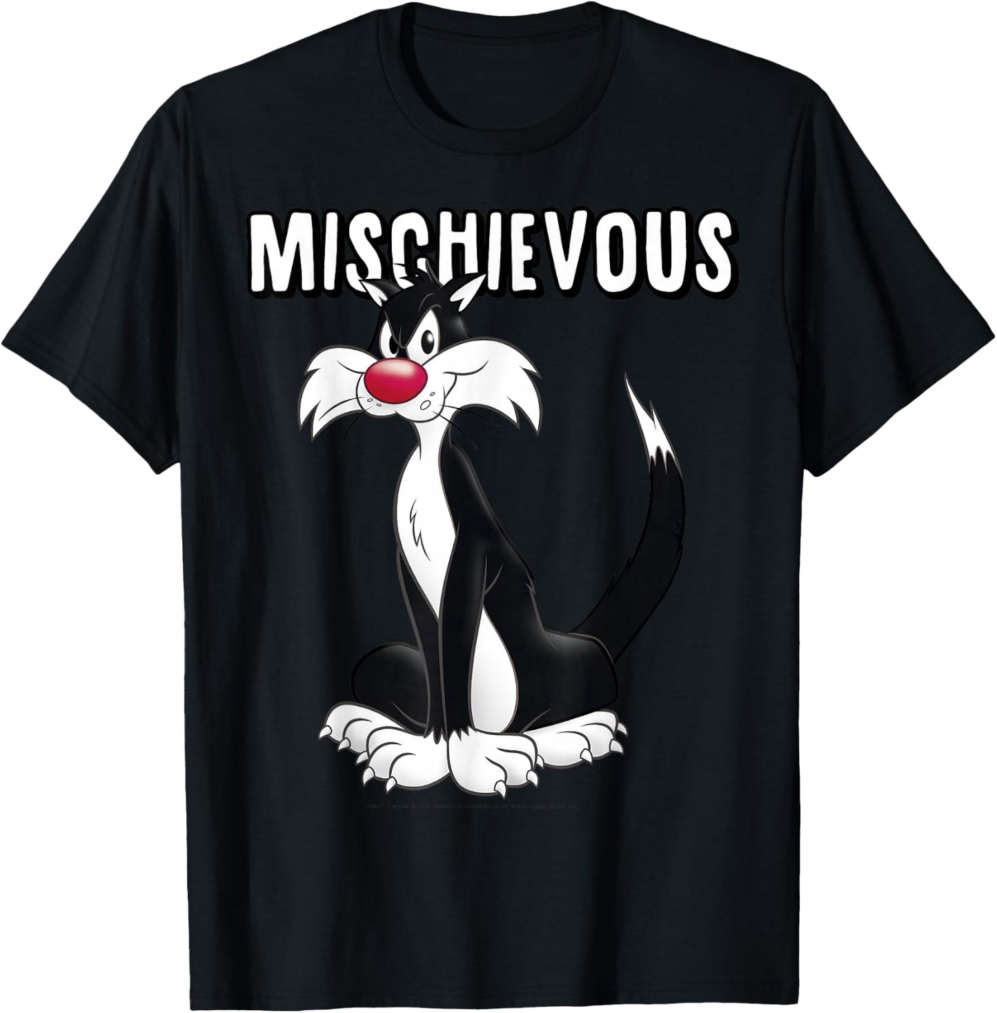 Looney Tunes Sylvester Mischievous Vintage Cat Portrait T-Shirt - T-Shirt | Black