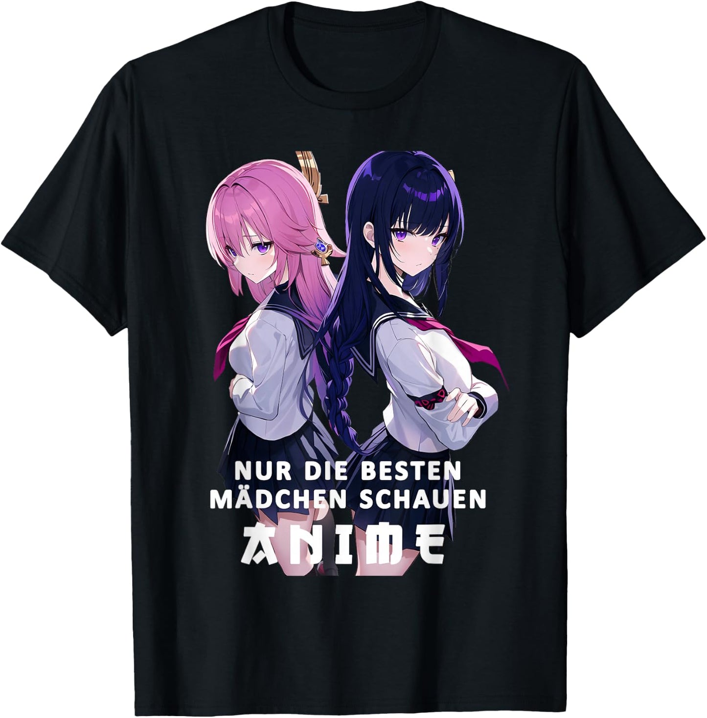 Anime Girl Only The Best Girls Look Anime , black T-Shirt - T-Shirt | Black