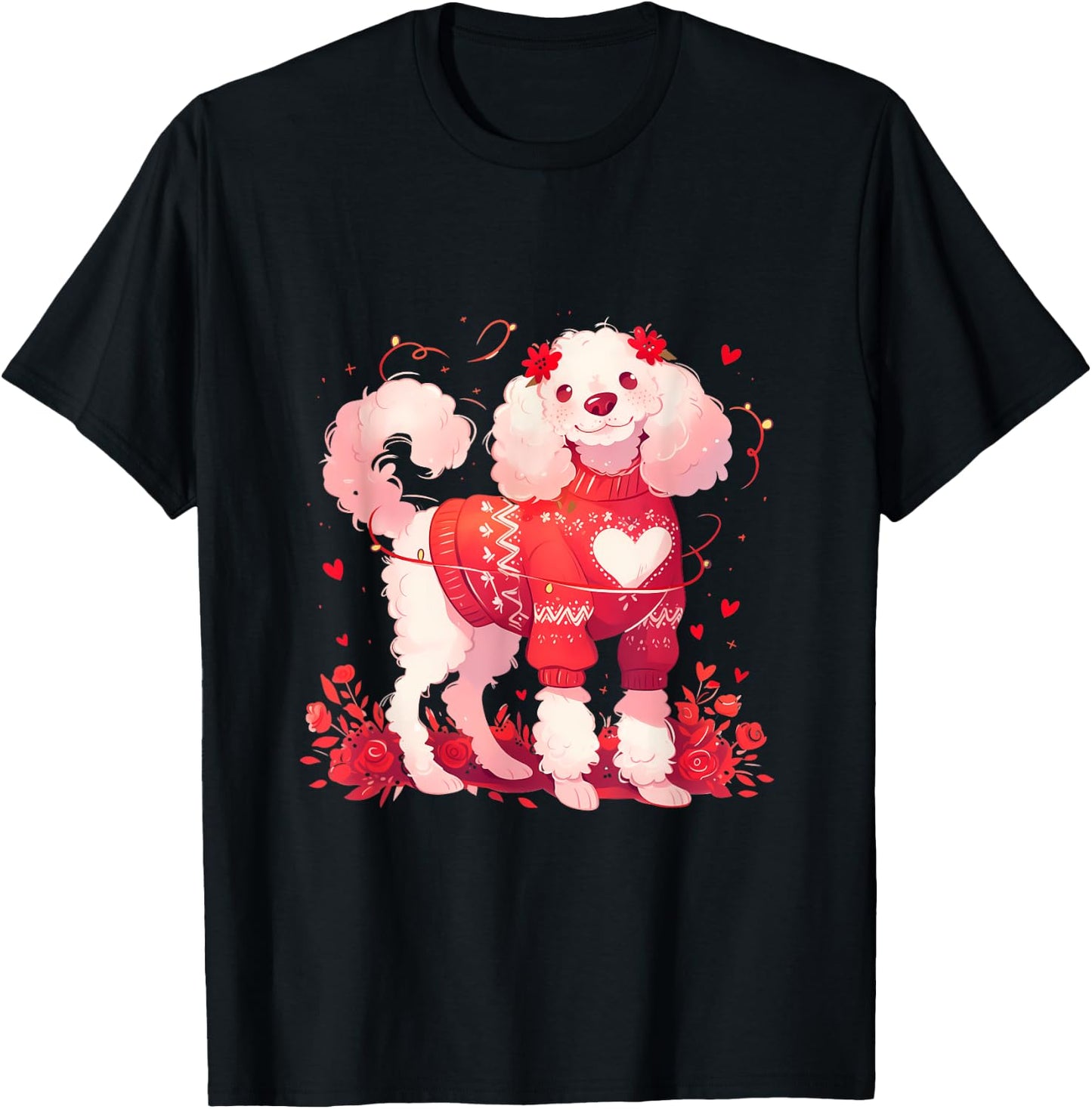 Valentine's Day Poodle Lover Shirt My dog is My Valentine Men Women Kids T-Shirt - T-Shirt | Black