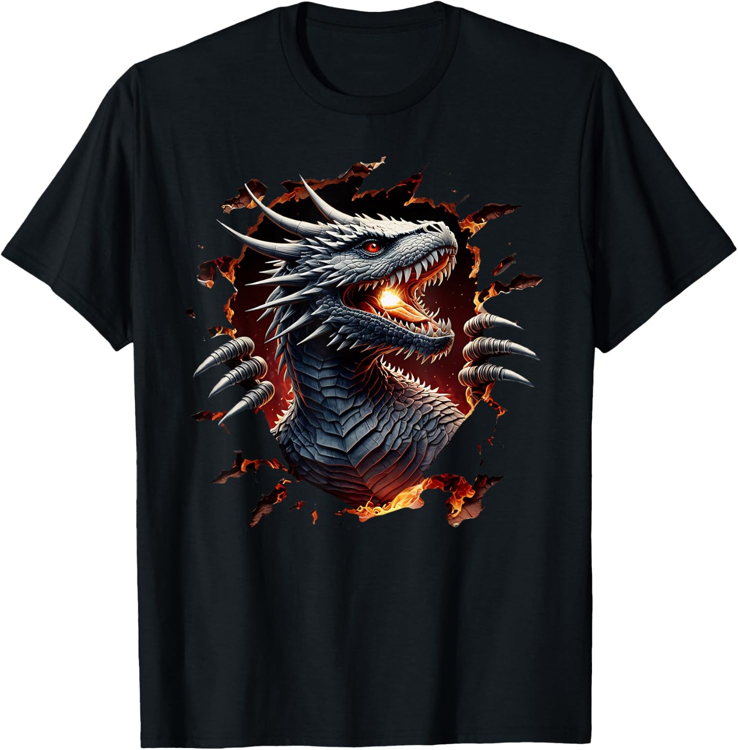 Fierce Black Dragon Strike T-Shirt - T-Shirt | Black