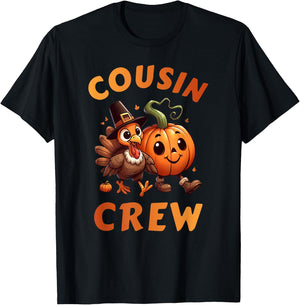 Cousin Crew Thanksgiving Family Matching Turkey Day Fall T-Shirt - T-Shirt | Black