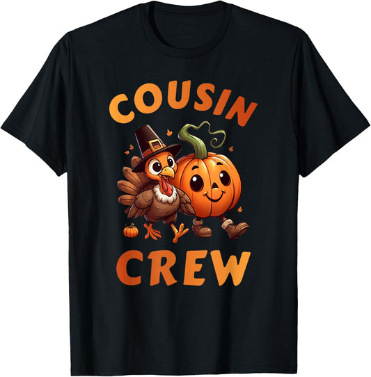 Cousin Crew Thanksgiving Family Matching Turkey Day Fall T-Shirt - T-Shirt | Black