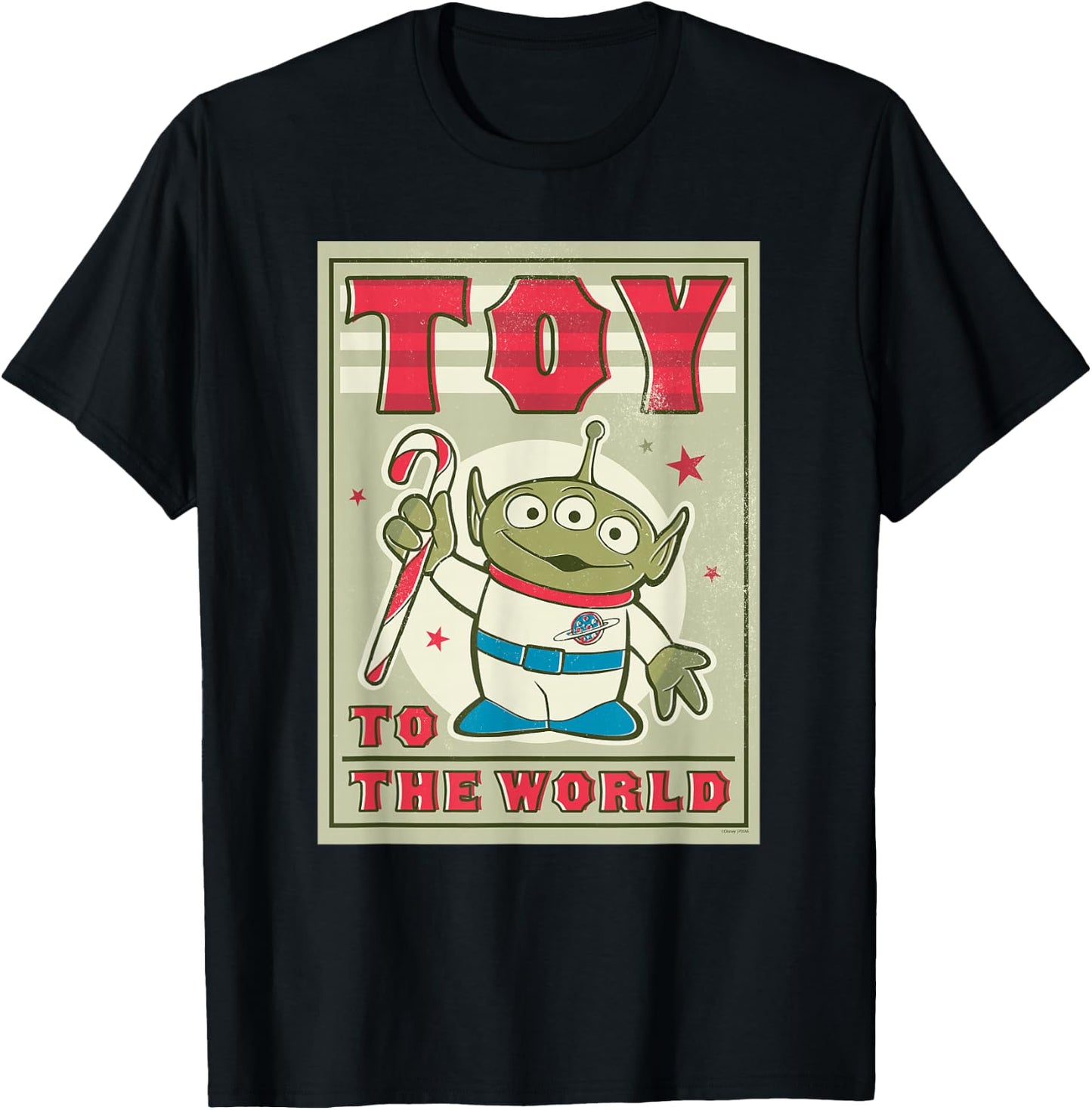 Disney and Pixar’s Toy Story Alien Holiday Toy to the World T-Shirt - T-Shirt | Black