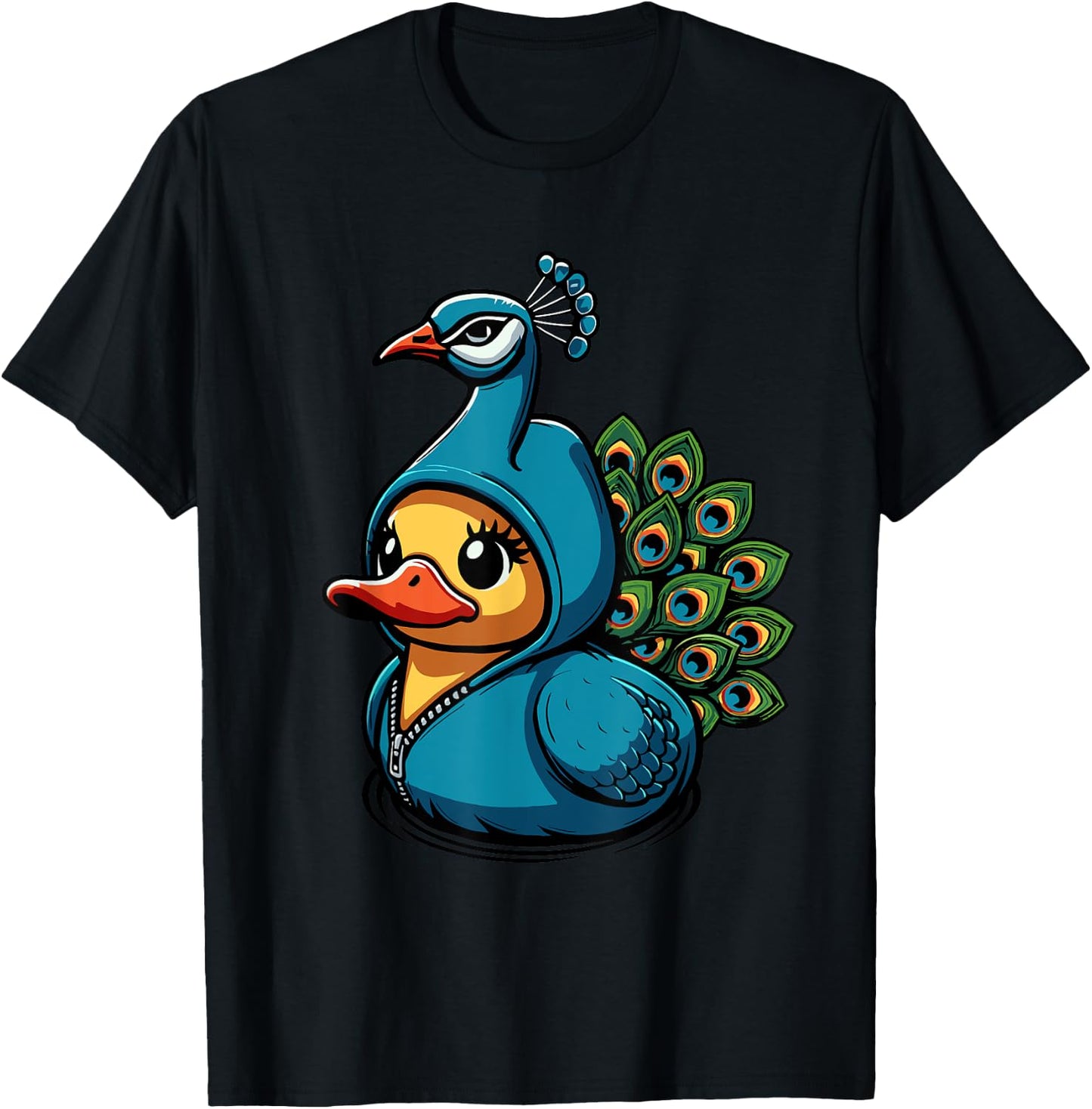 Peacock Duck T-Shirt - T-Shirt | Black
