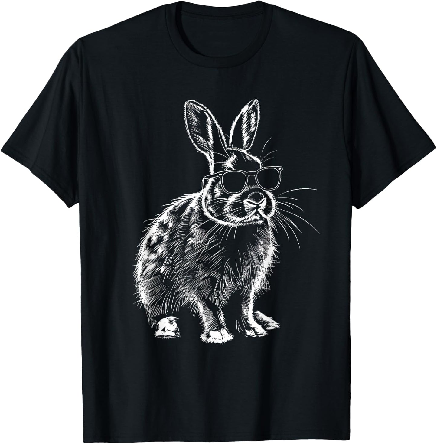 Rabbit Animal Lovers Cute Rabbit Bunny Sunglasses T-Shirt - T-Shirt | Black