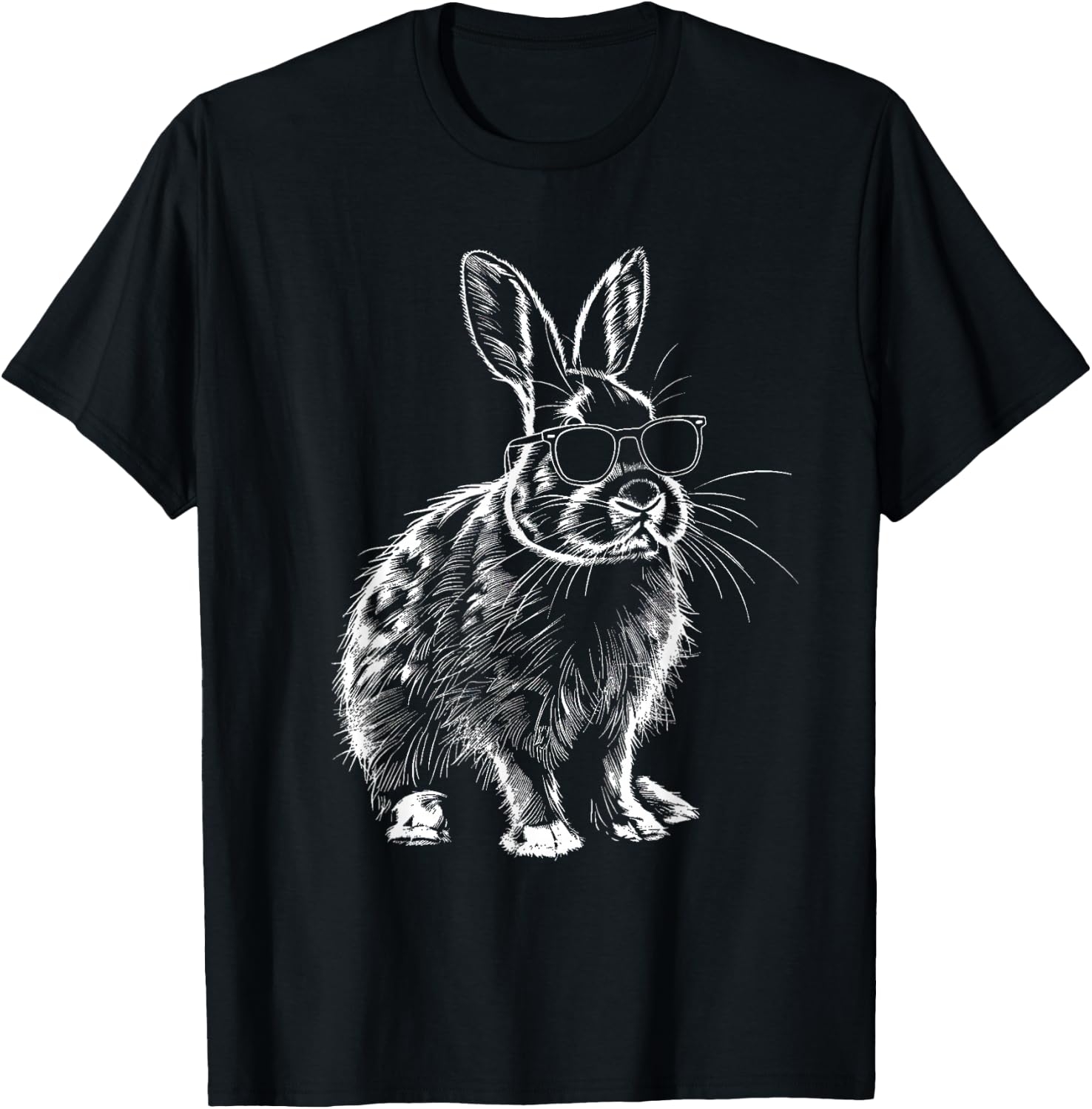 Rabbit Animal Lovers Cute Rabbit Bunny Sunglasses T-Shirt - T-Shirt | Black