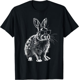 Rabbit Animal Lovers Cute Rabbit Bunny Sunglasses T-Shirt - T-Shirt | Black