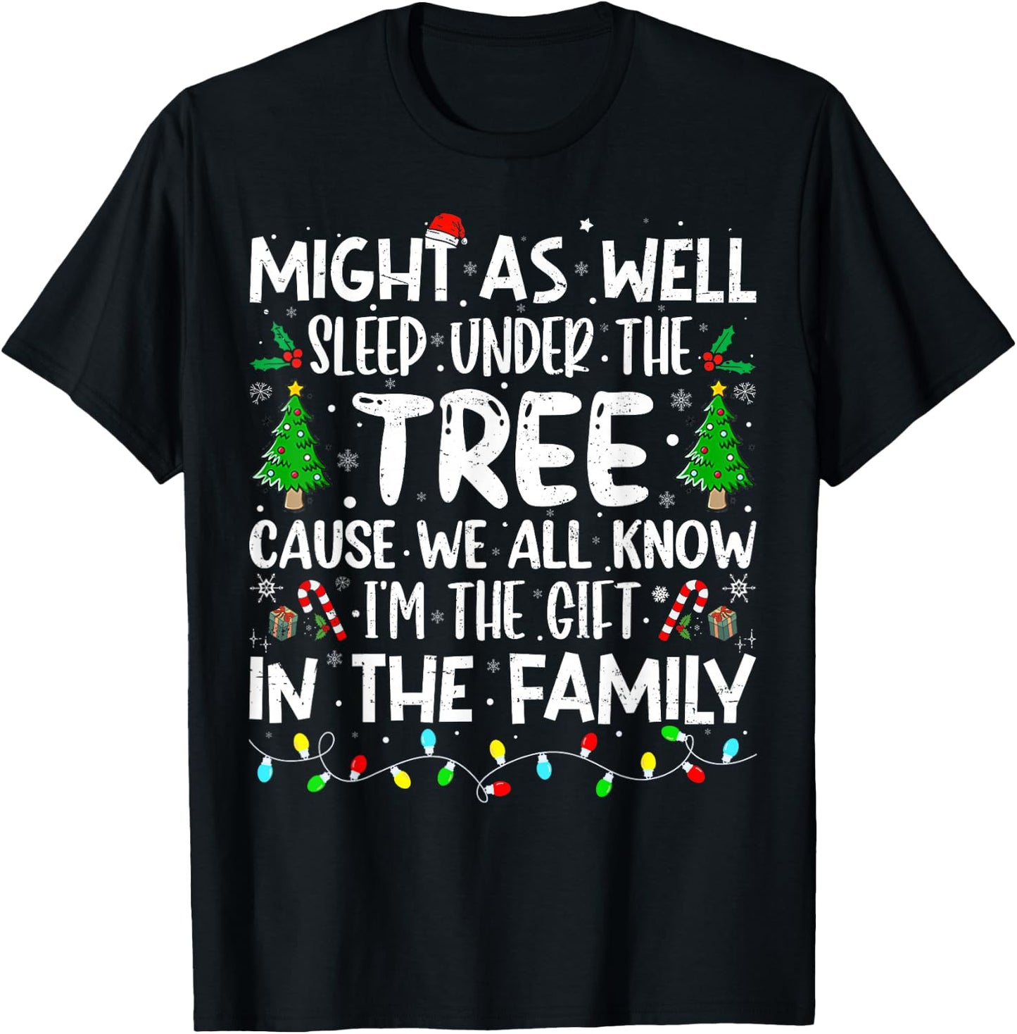 Funny Christmas Family Kids Christmas Pajamas Girls Boys T-Shirt - T-Shirt | Black