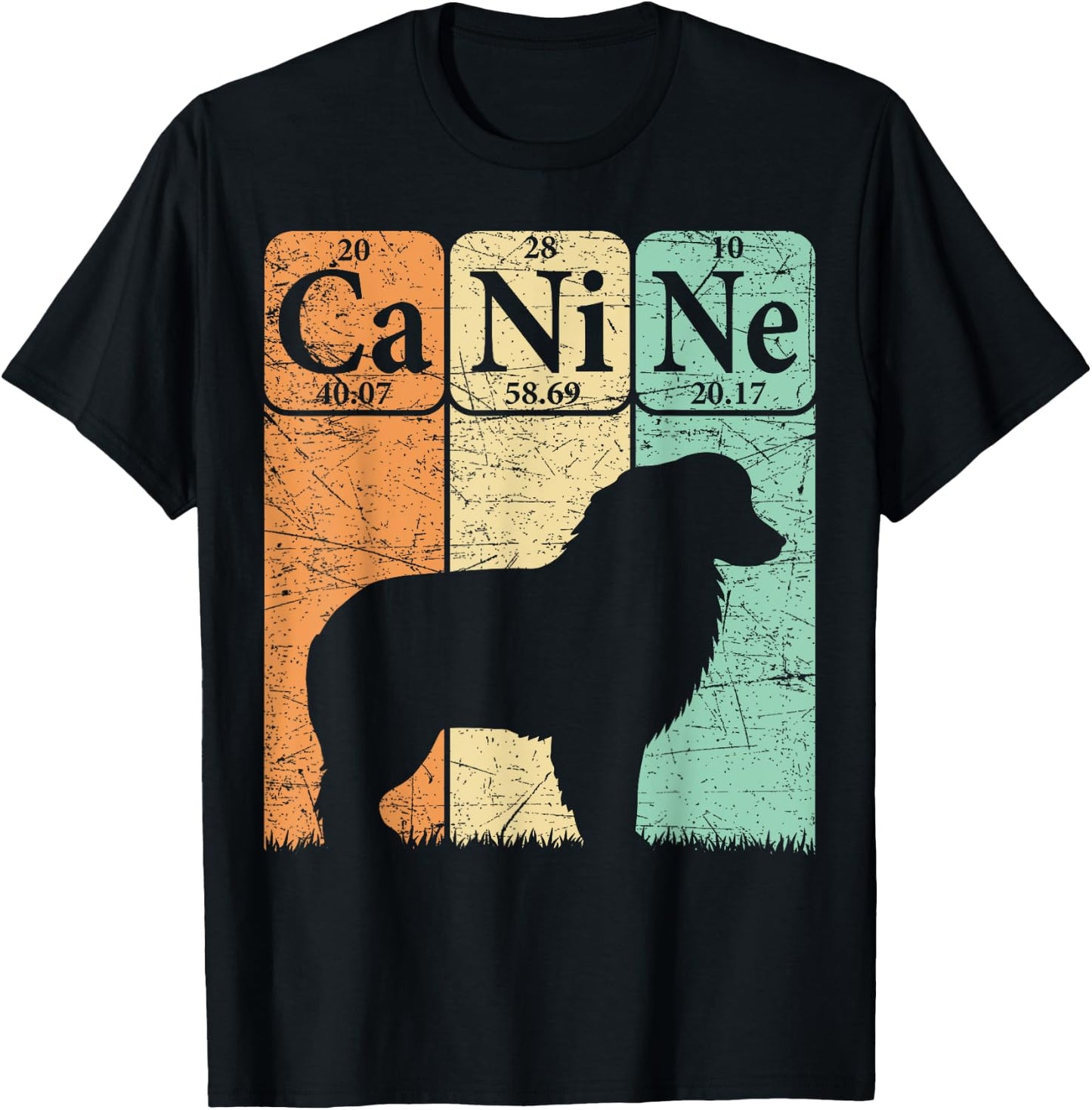 Australian Shepherd Periodic Table Elements Aussie Dog Lover T-Shirt - T-Shirt | Black
