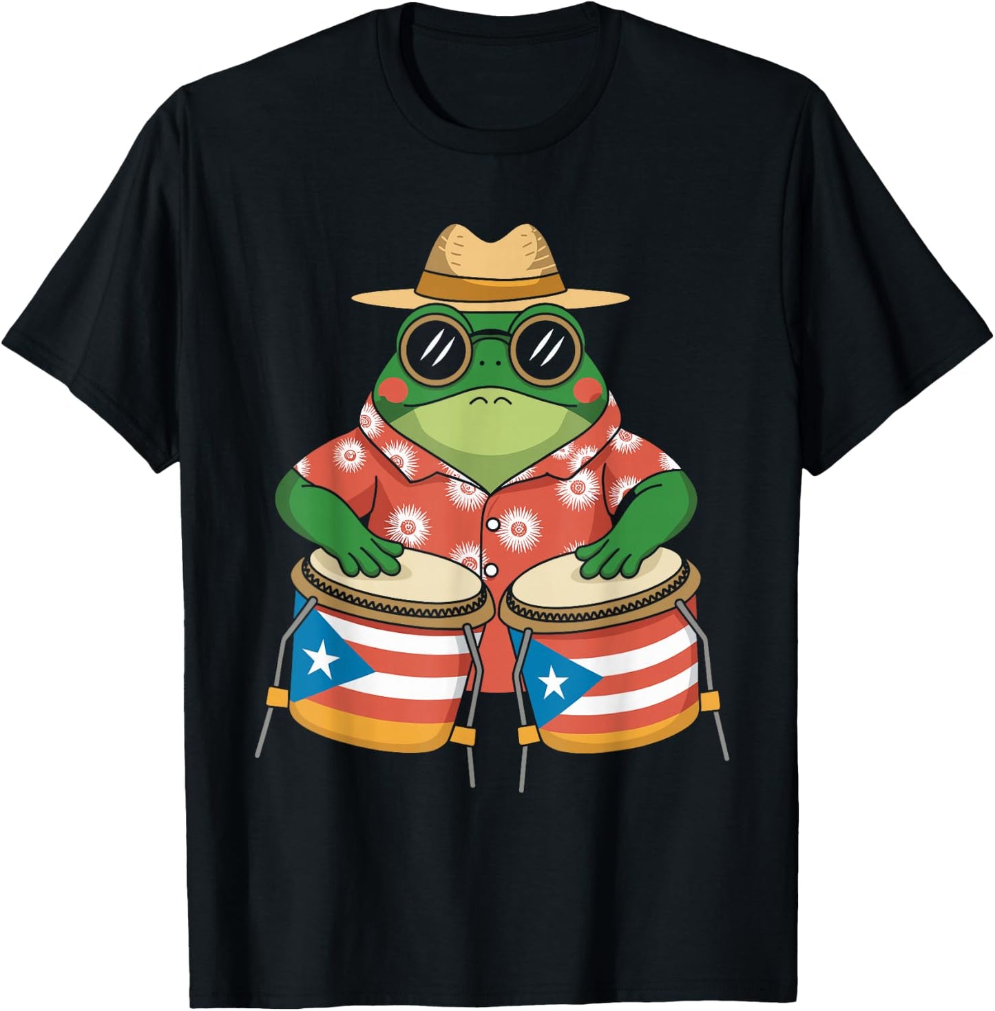 Coqui Frog Boricua Puerto Rico Taino - Rainforest Percussion T-Shirt - T-Shirt | Black