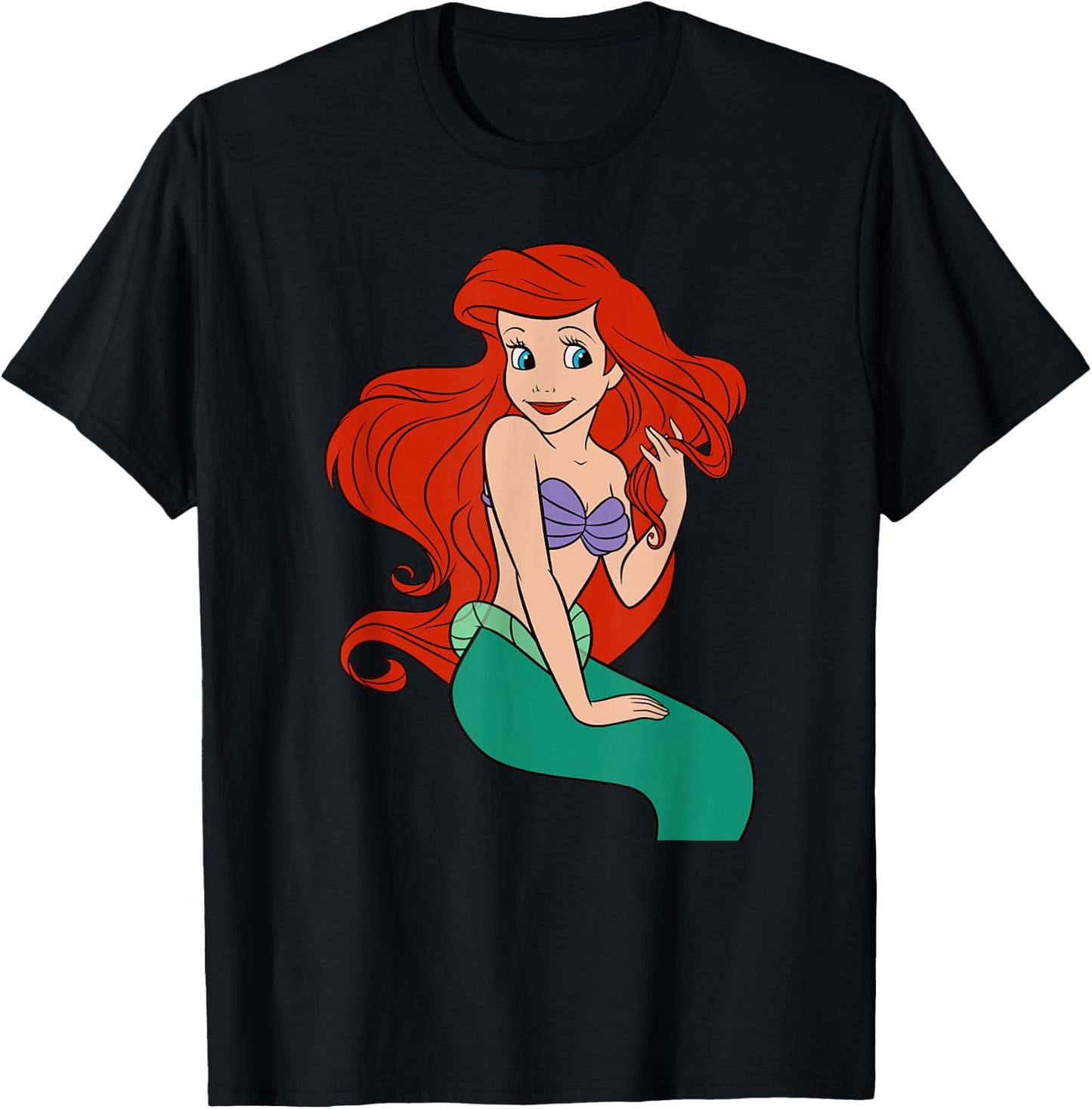 Disney The Little Mermaid Ariel Big Color Princess Portrait T-Shirt - T-Shirt | Black