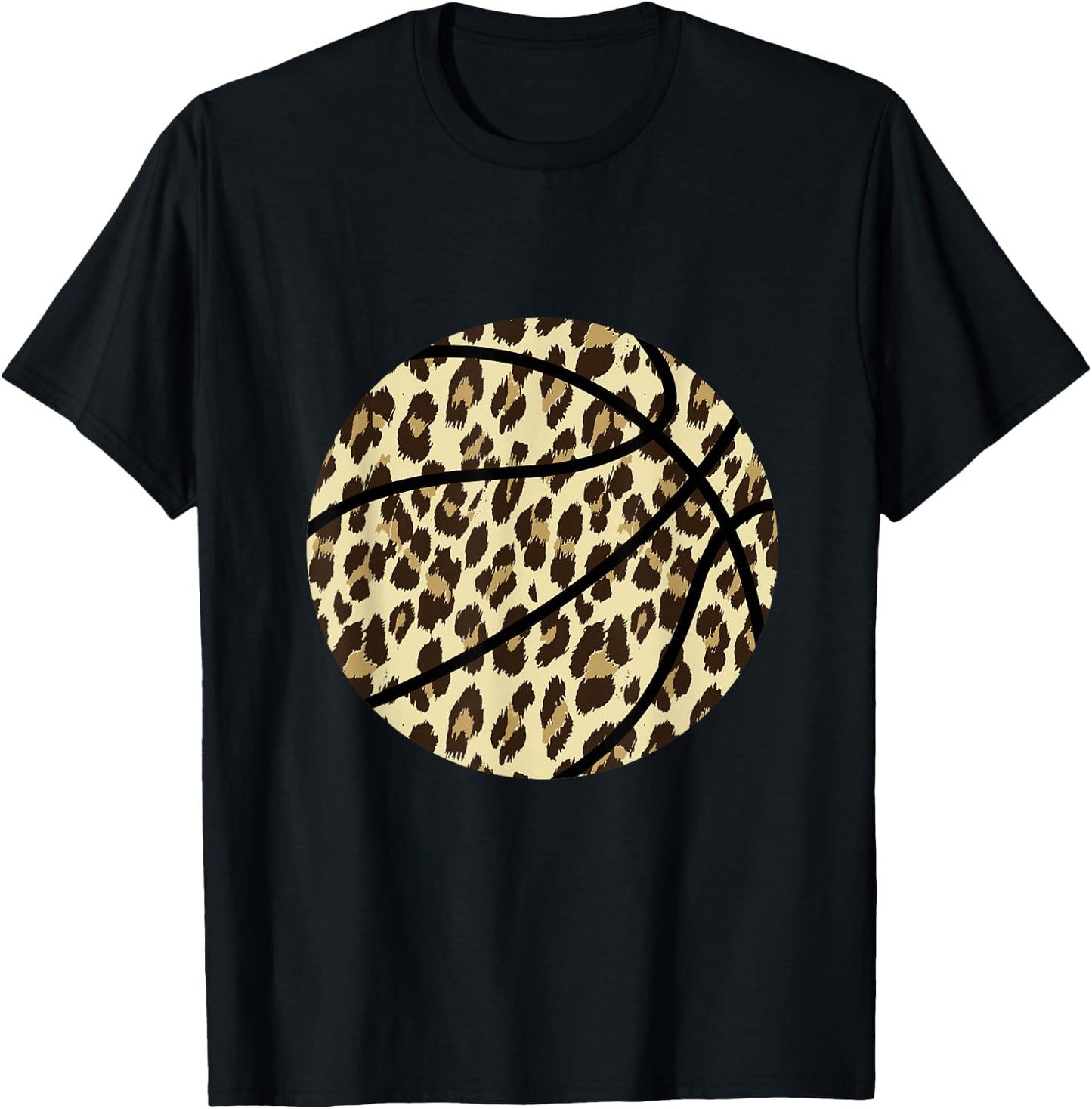 Basketball Leopard Bball Basketballer Basketball Player T-Shirt - T-Shirt | Black